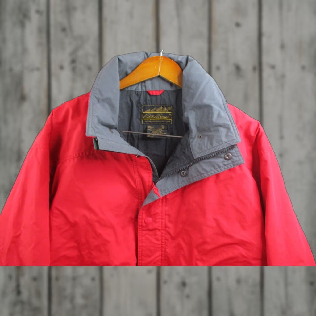 VINTAGE Eddie Bauer Jacket Mens XL Red Gore-Tex Waterproof Mountain Parka 90s