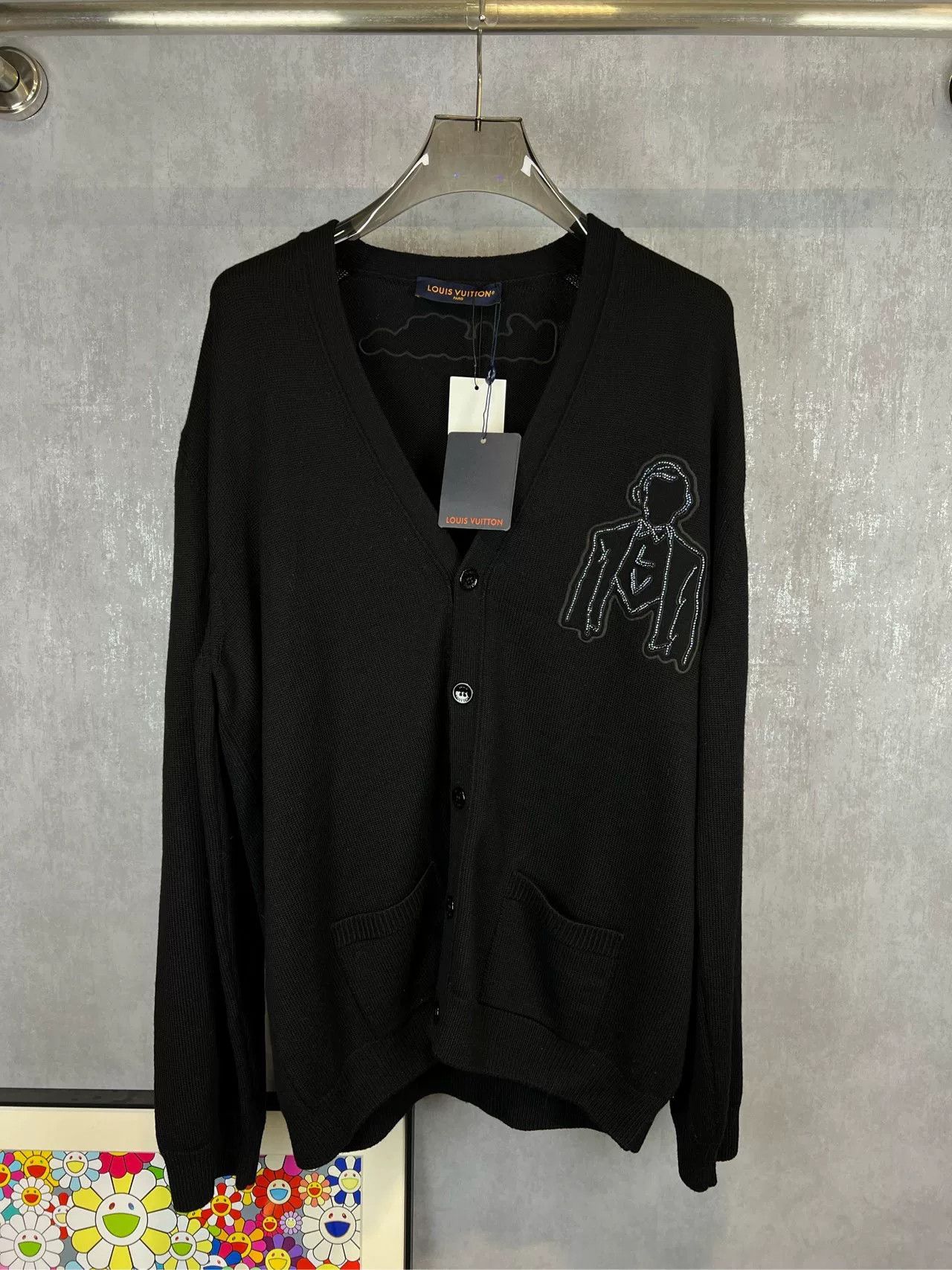 Louis Vuitton Louis Vuitton LV Rhinestone Logo Knit Cardigan Size US XXL / EU 58 / 5 - 1 Thumbnail