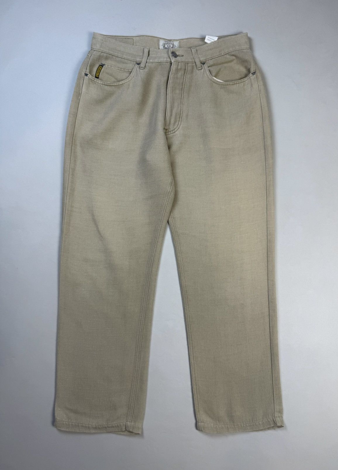 Armani AJ Armani Jeans Vintage Metal Logo Men’s Linen Chino Pants Size US 33 - 1 Thumbnail