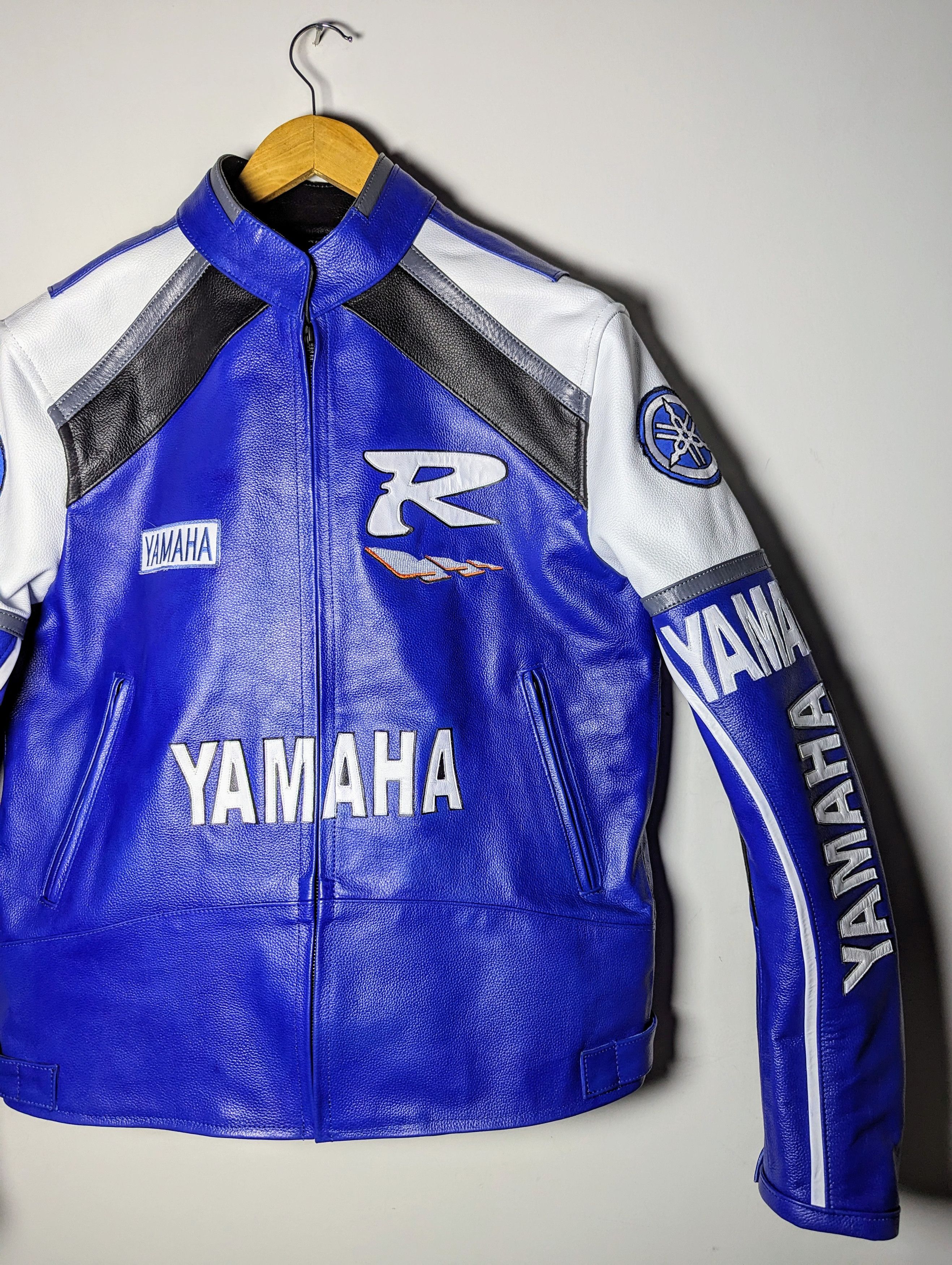 Yamaha 💥🏍️ VINTAGE 🏍️💥 YAMAHA LEATHER JACKET Motorcycle RACING Size US L / EU 52-54 / 3 - 4 Thumbnail