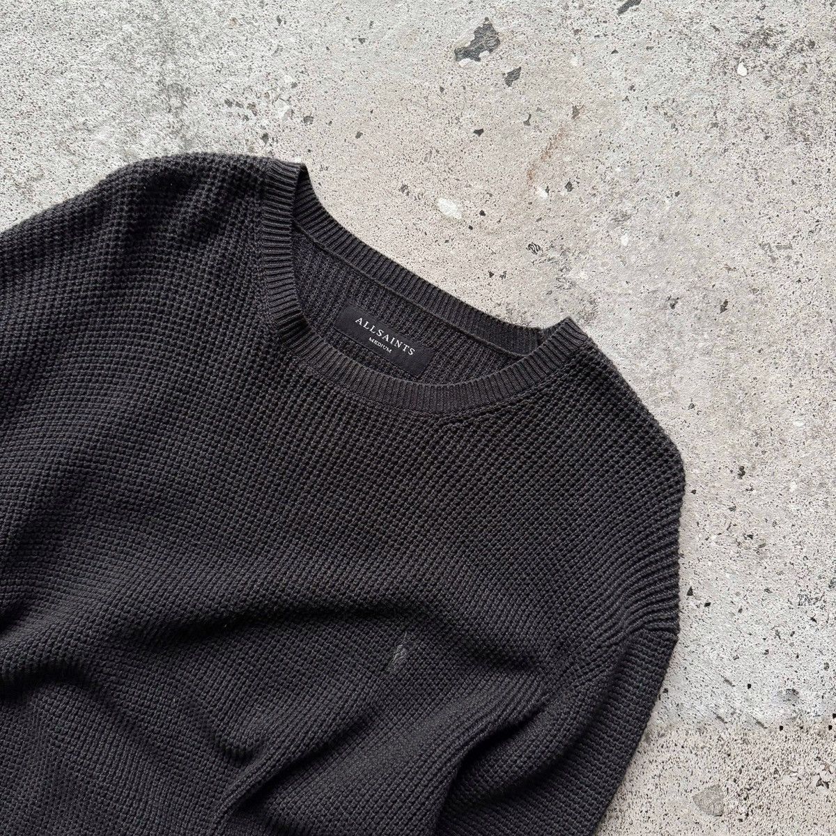 Allsaints AllSaints Trias Crew Black Textured Knit Pullover Sweater Size US M / EU 48-50 / 2 - 4 Thumbnail