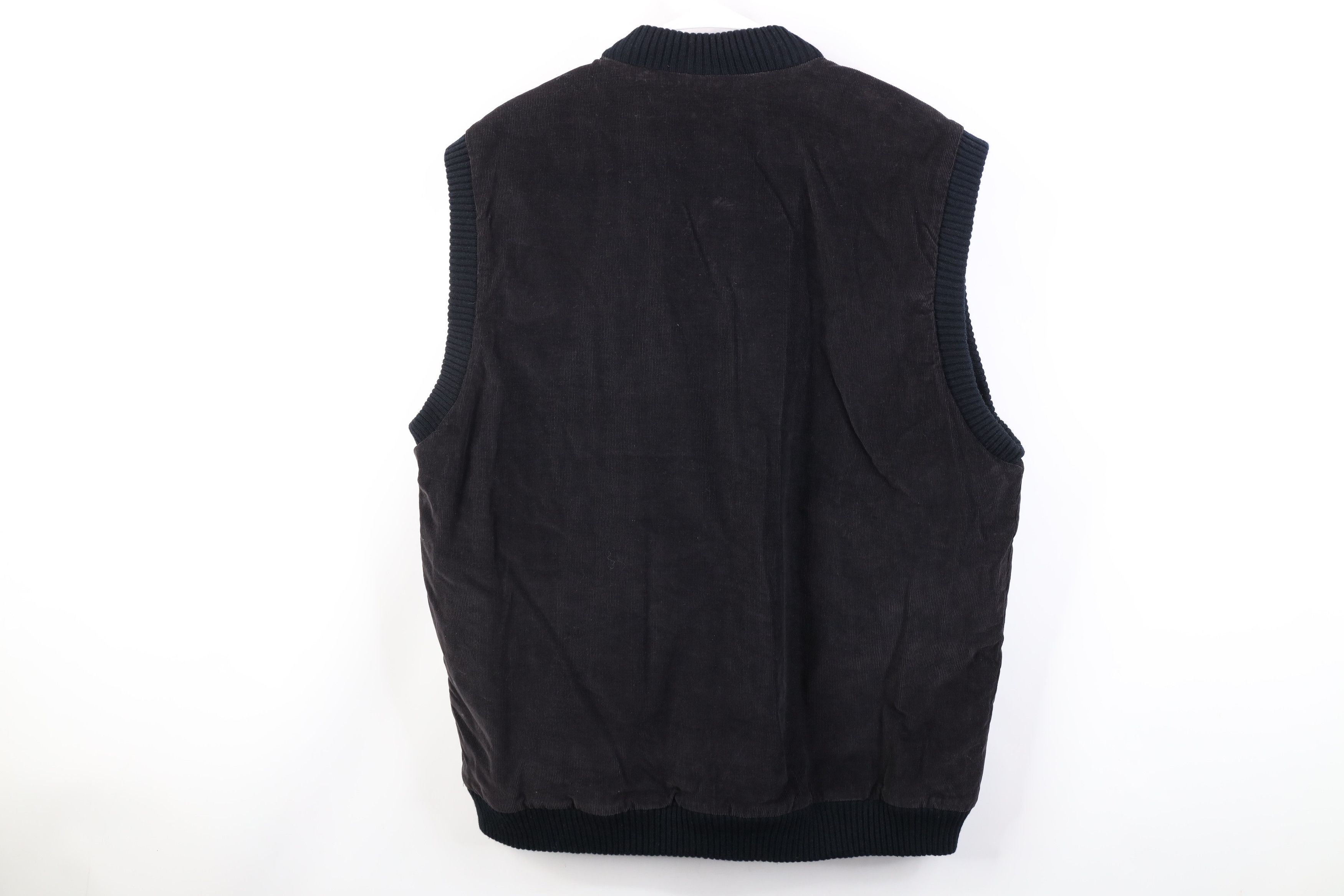Vintage Vintage 70s Streetwear Quilted Corduroy Vest Jacket Black Size US XL / EU 56 / 4 - 13 Thumbnail