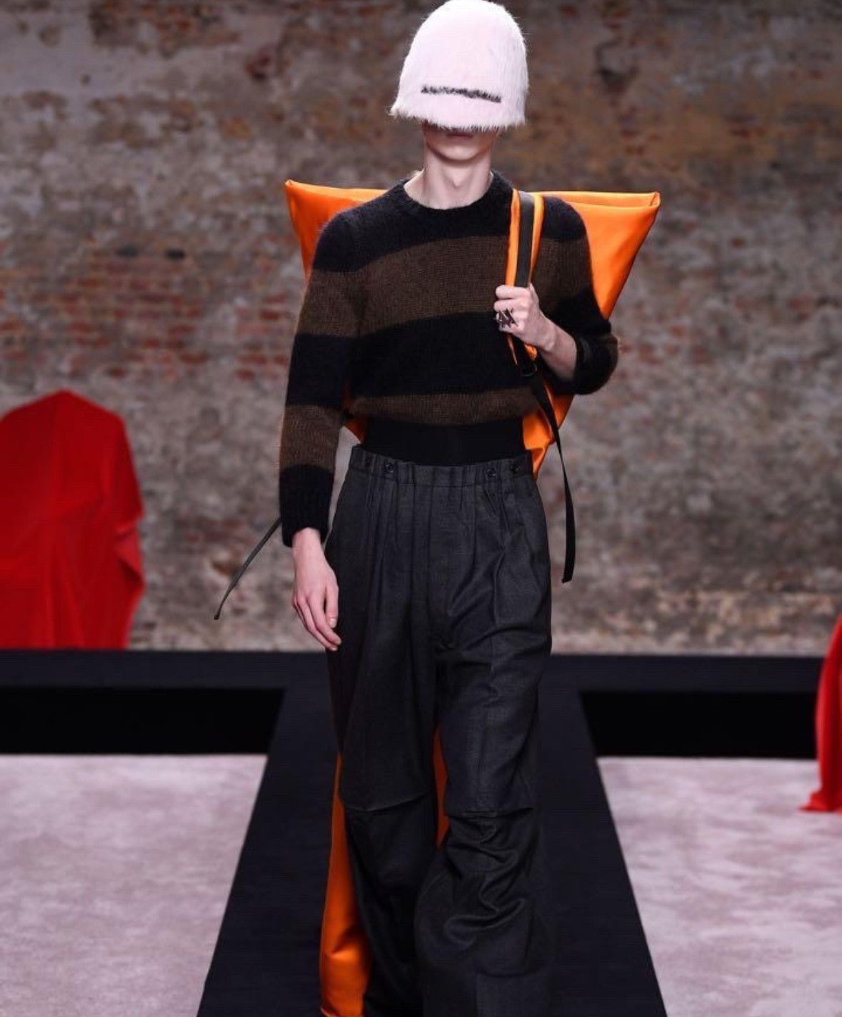 Raf Simons 22AW Trimmed Reversible Stripe Short Sweater-250