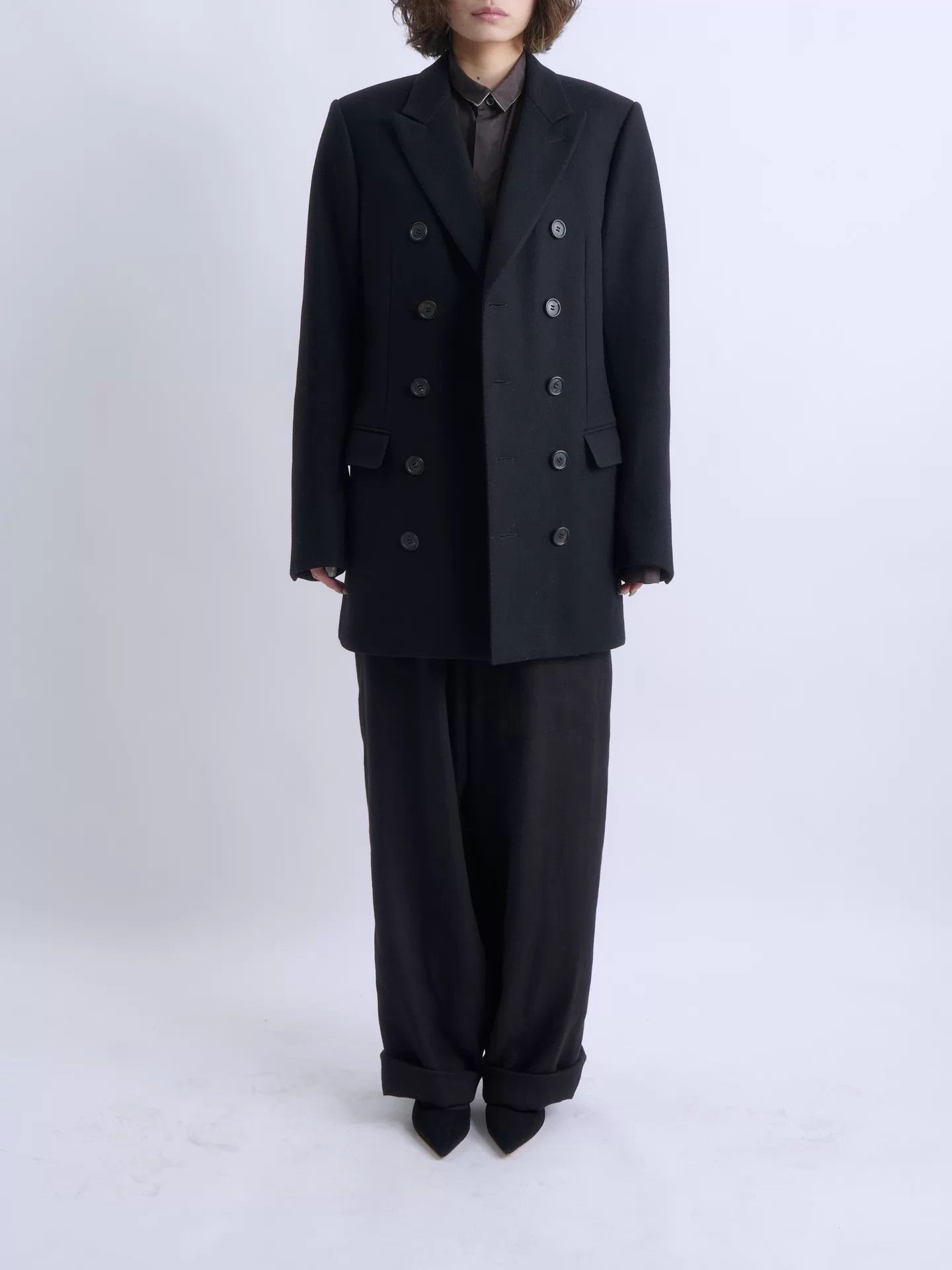 Dior DIOR HOMME 2006AW Double-Breasted Black Long Suit Size 46R - 3 Thumbnail