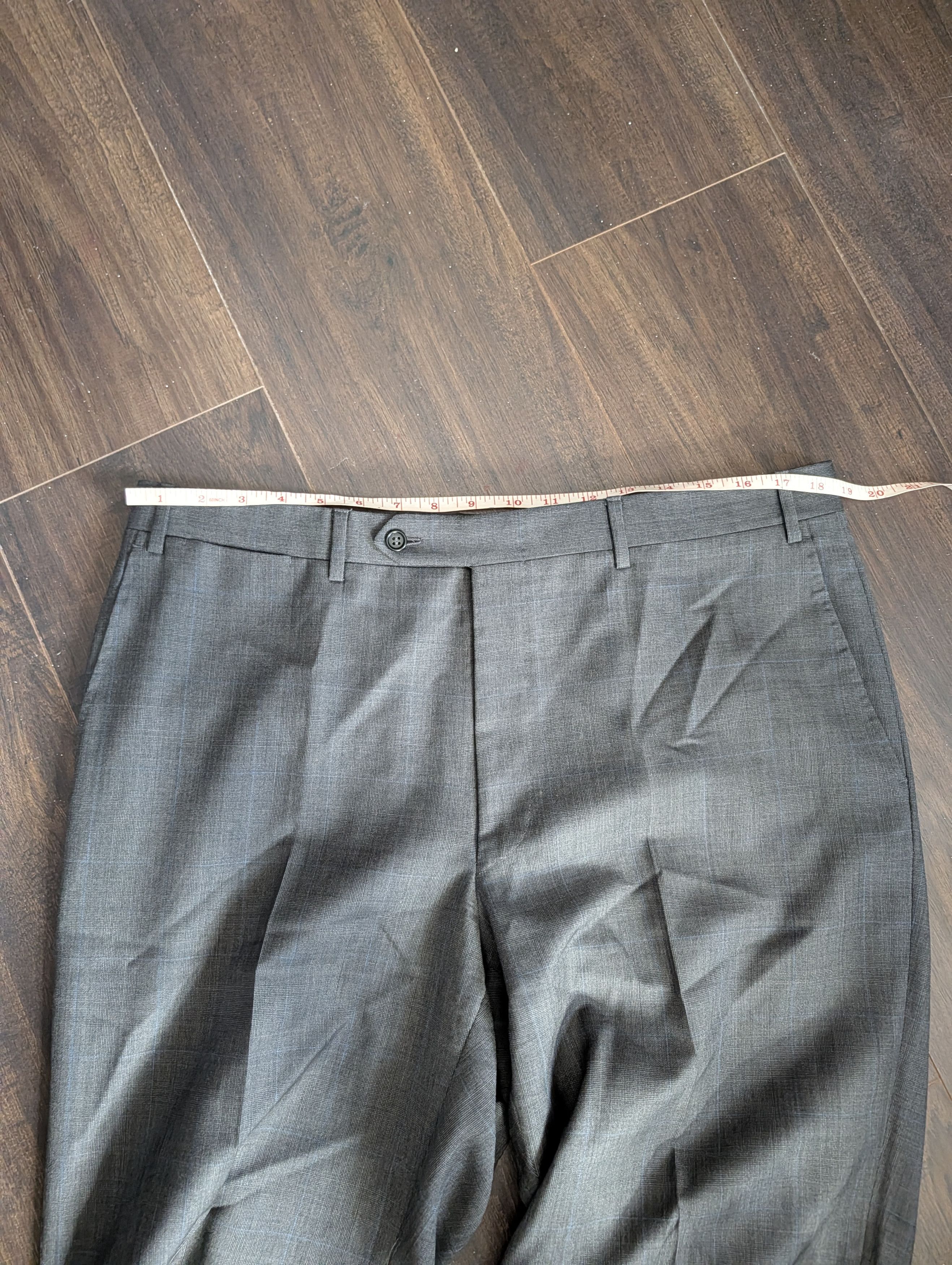 Canali Gray plaid cuffed Woolmark wool Italian trousers 37" Size US 37 - 14 Thumbnail