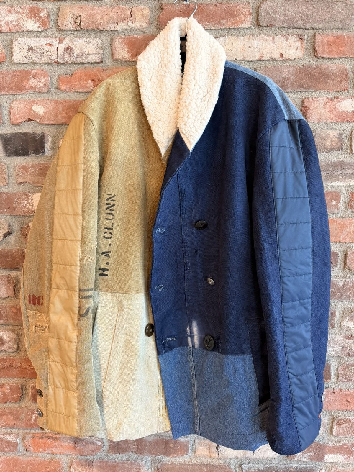 Greg Lauren Duffle Denim Mixed Media Peacoat Size US XL / EU 56 / 4 - 1 Thumbnail