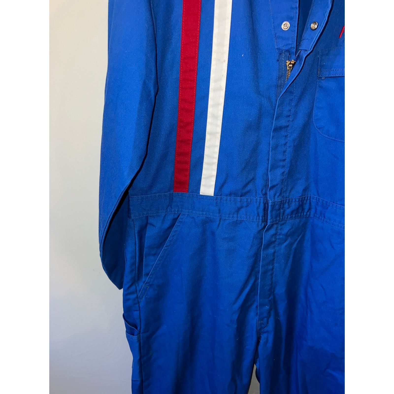Vintage Wear Guard Lee's Plumbing Blue Work Coverall Overall Talon Size US XL / EU 56 / 4 - 4 Thumbnail