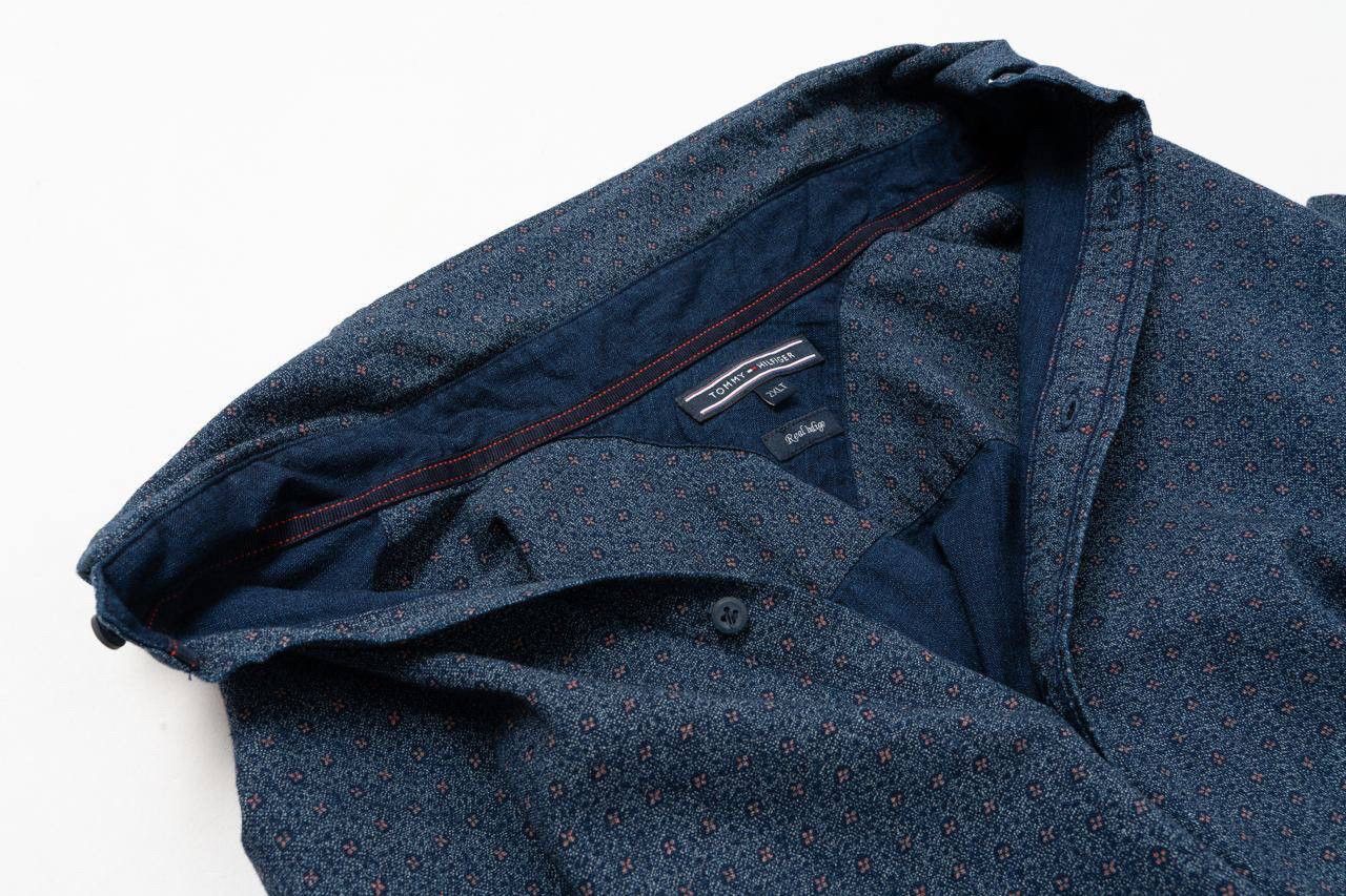 Tommy Hilfiger 🔵TOMMY HILFIGER Real Indigo Flower Print Button Down Shirt Size US XXL / EU 58 / 5 - 20 Thumbnail
