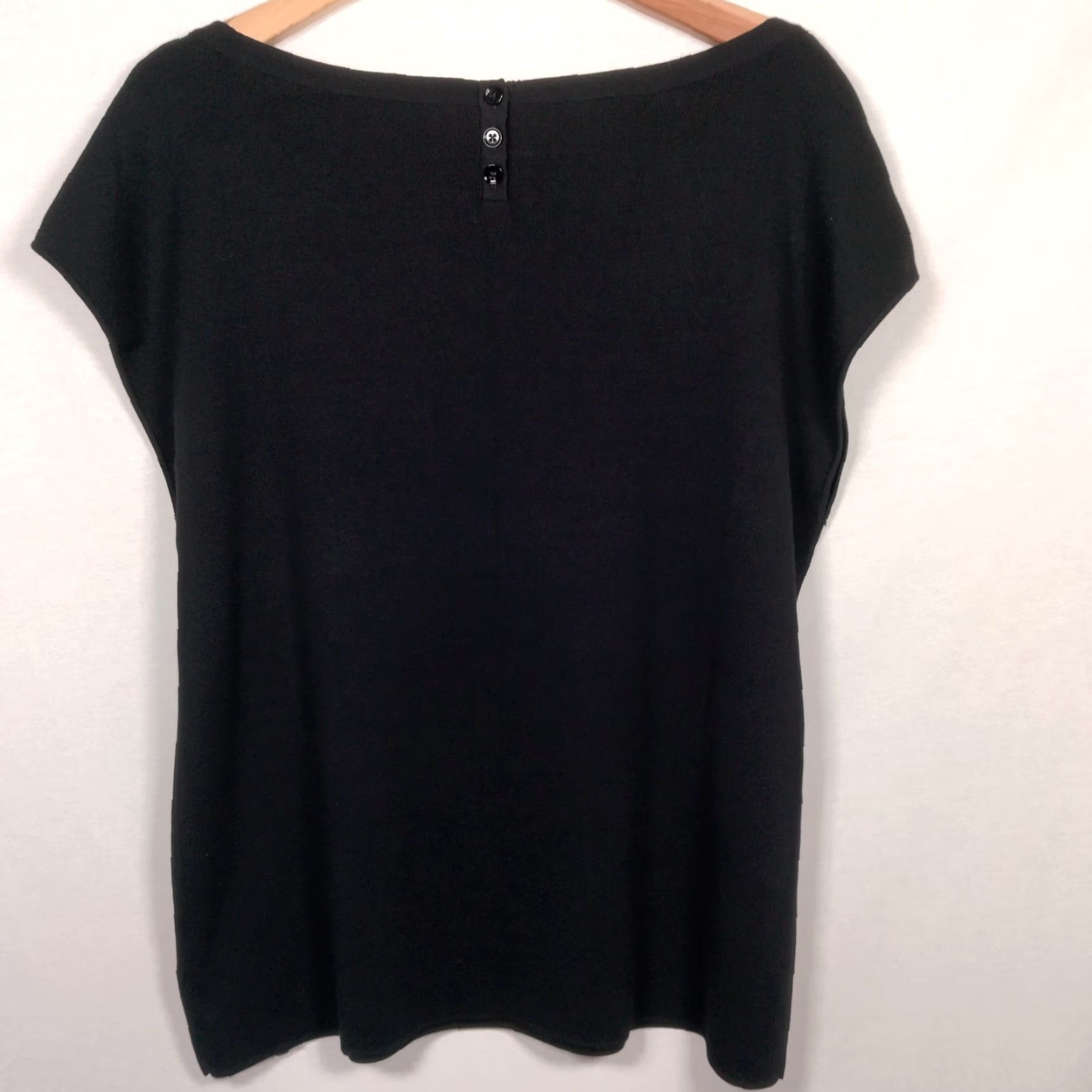 Talbots VINTAGE Talbots Sleeveless Sweater Shirt Women PETITE 2XP Black Knit Top Fall Spring Summer Size XXL / US 16-18 / IT 52-54 - 2 Thumbnail