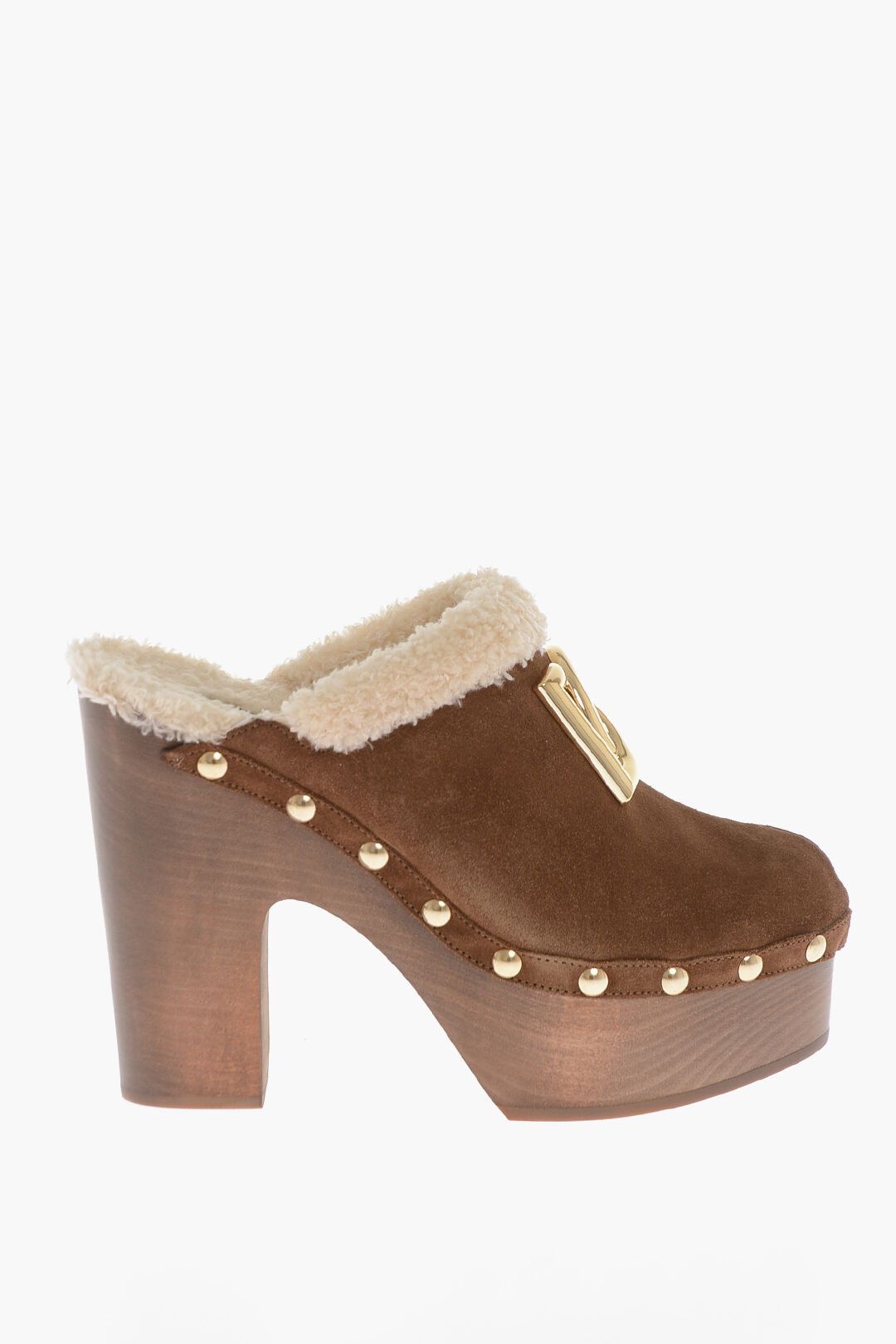 og1mm0125 Shearling Mules in Brown