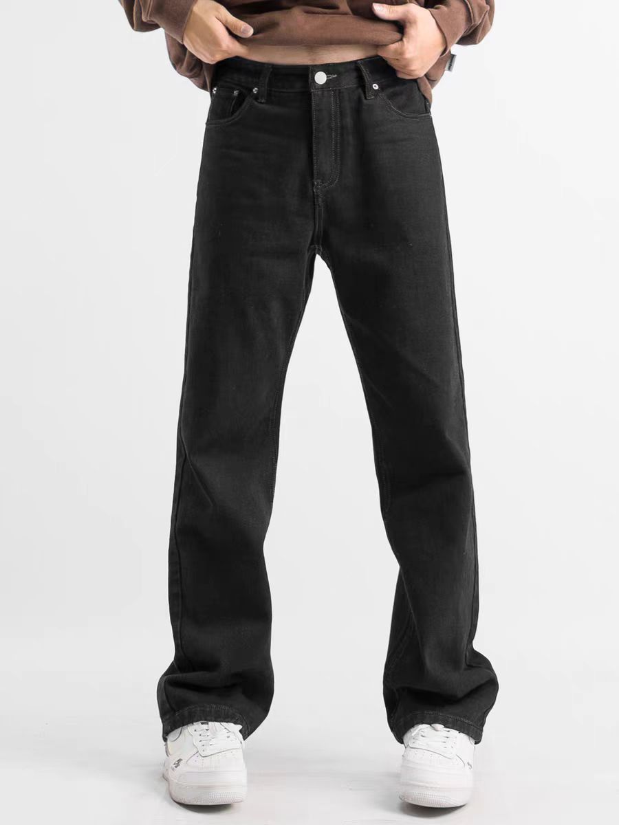 Japanese Brand × Jean Black straight baggy casual high street jeans Size US 34 / EU 50 - 1 Thumbnail