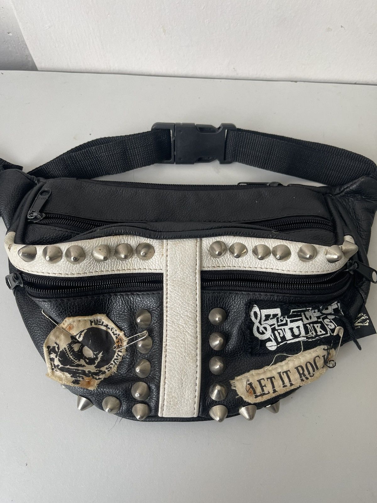 Japanese Brand Hellcat Punks Anarchic Studded Waistbag Size ONE SIZE - 9 Thumbnail