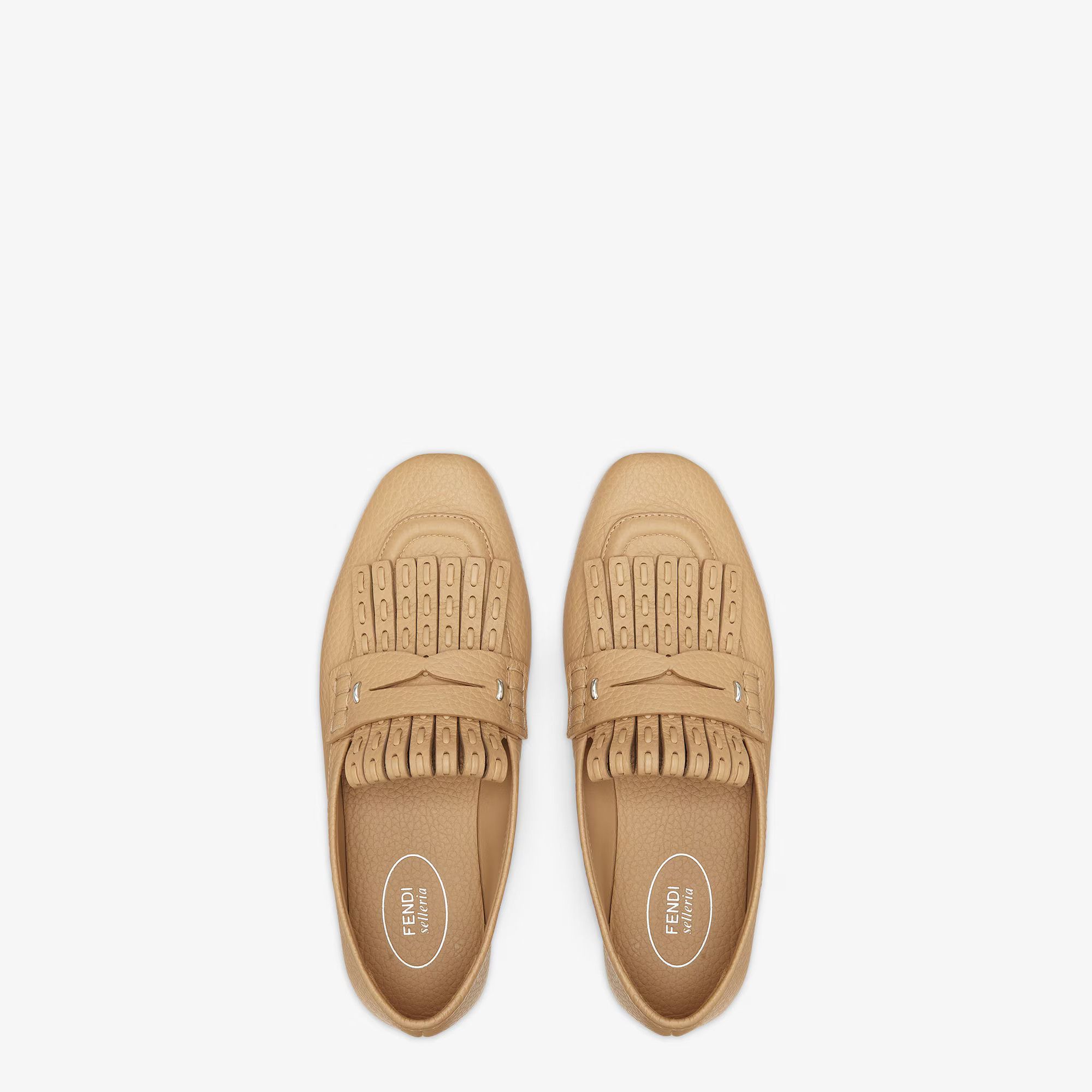 Fendi o1B3y1r0426 Selleria Driving Loafers in Beige Size US 7 / IT 37 - 3 Thumbnail