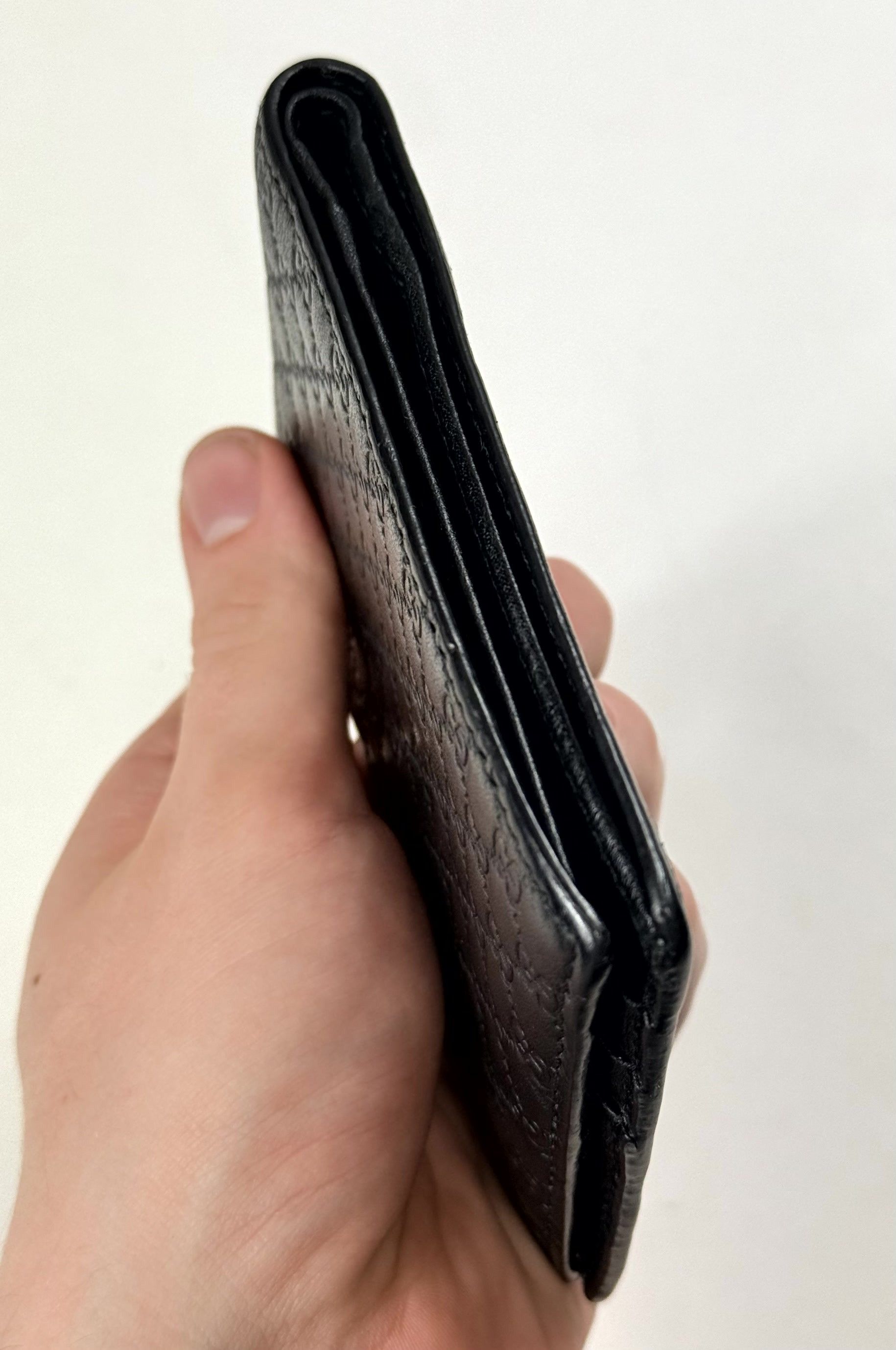 Gucci Gucci Micro Guccissima Monogram Black Leather Bifold Wallet Size ONE SIZE - 8 Thumbnail