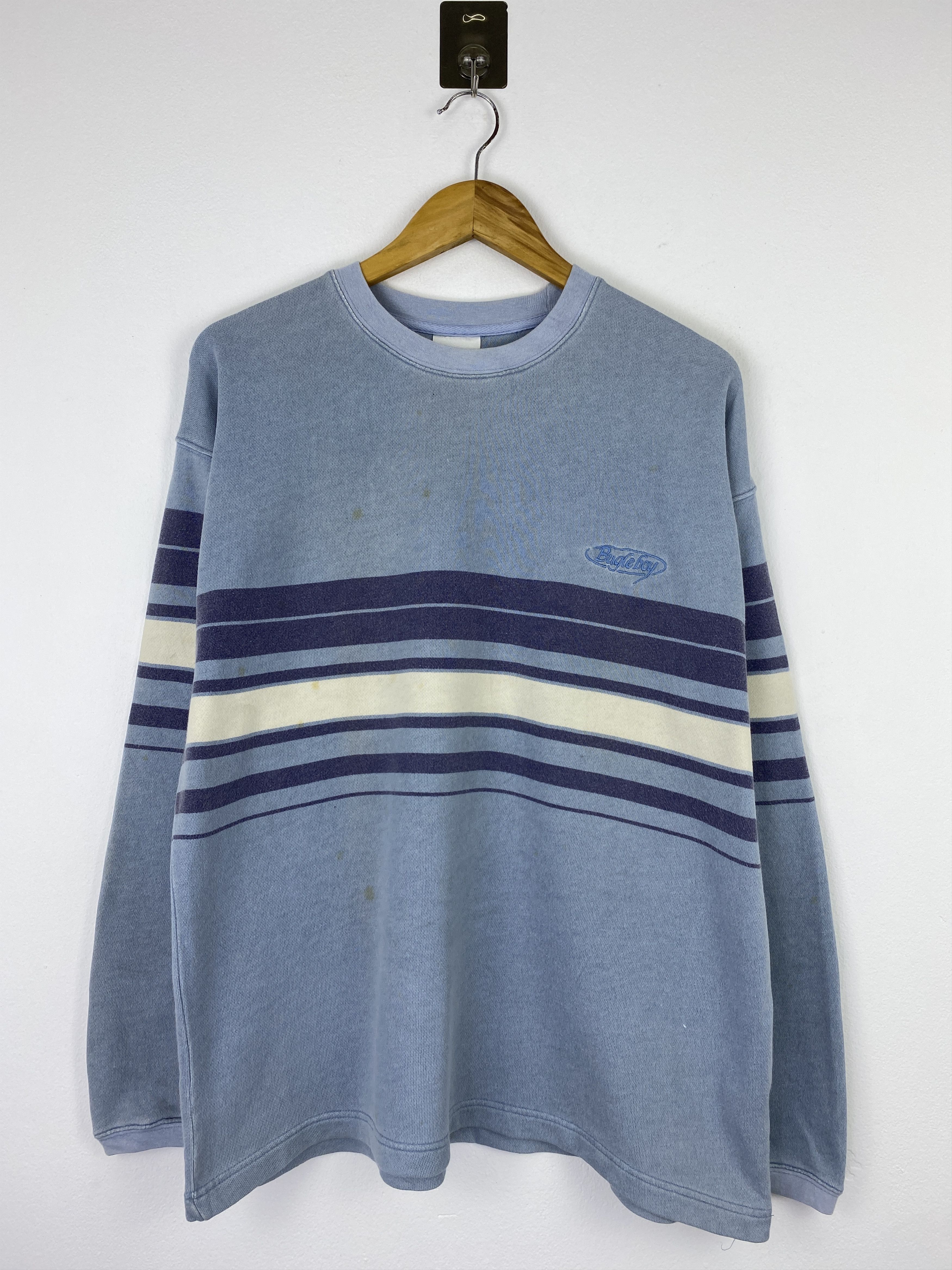 Bugle Boy Vintage 90s Bugle Boy California Striped Sweatshirt BP0062 Size US XXL / EU 58 / 5 - 1 Thumbnail