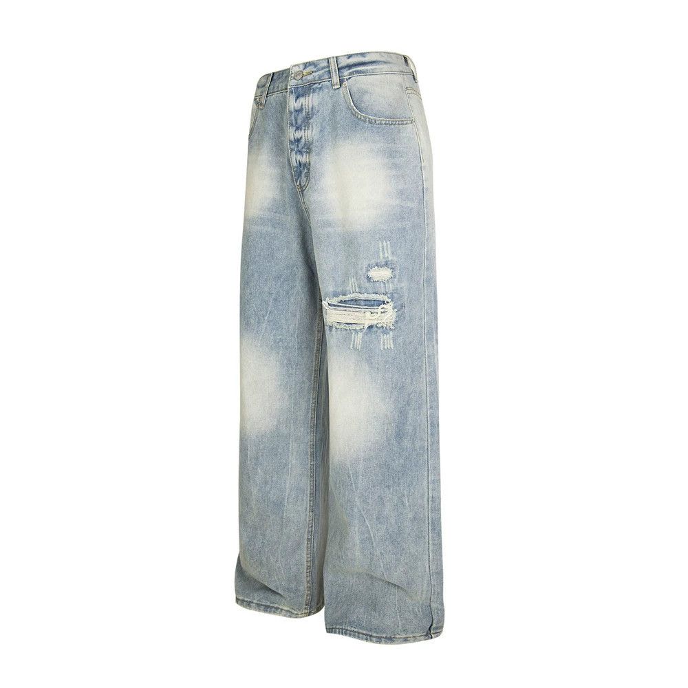 Jean Trendy punk distressed tie-dyed washed gradient ripped jeans Size US 32 / EU 48 - 2 Thumbnail