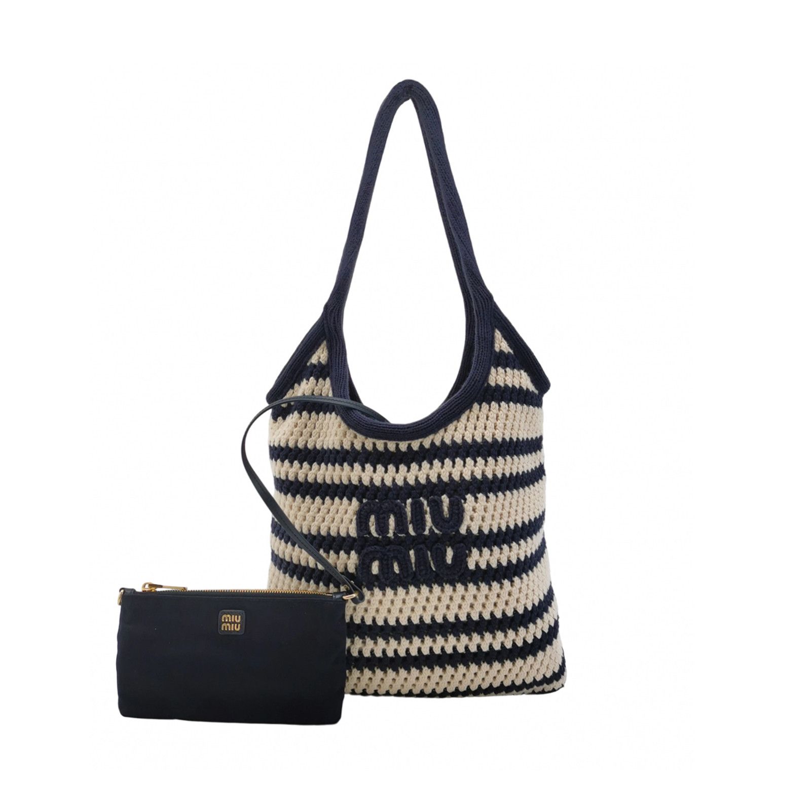 Miu Miu Miu Miu Striped Crochet Tote Bag Size ONE SIZE - 1 Thumbnail