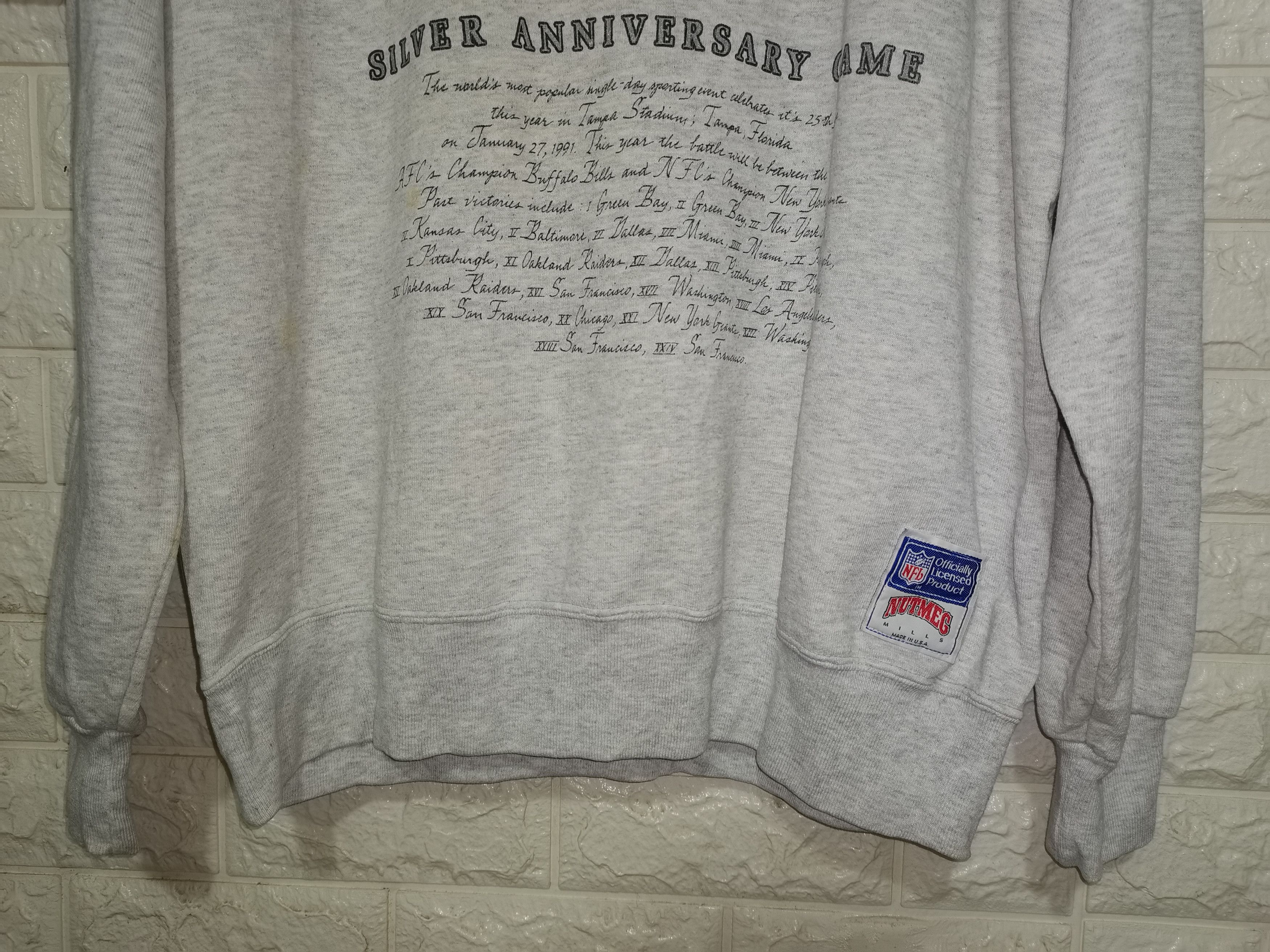 NFL × Vintage Superbowl 25 silver anniversary game 90s vintage sweatshirt Size US XL / EU 56 / 4 - 2 Thumbnail