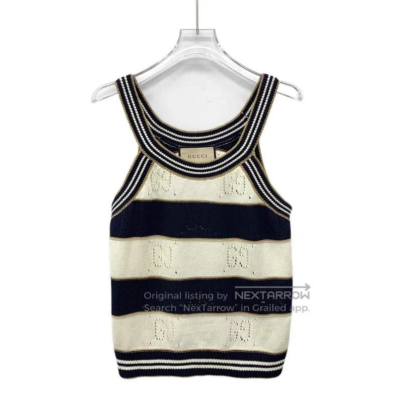 Gucci Gucci Colour-blocked striped double G hollow cotton suspen Size XS / US 0-2 / IT 36-38 - 1 Thumbnail