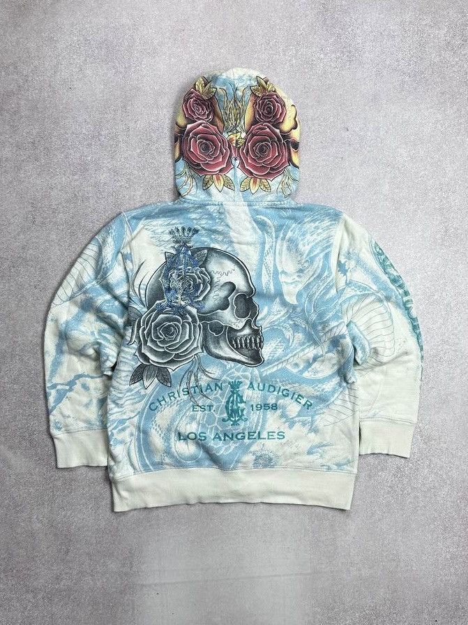 Christian Audigier VINTAGE ED HARDY Y2K CHRISTIAN AUDIGIER RARE HOODIE M Size M / US 6-8 / IT 42-44 - 6 Thumbnail
