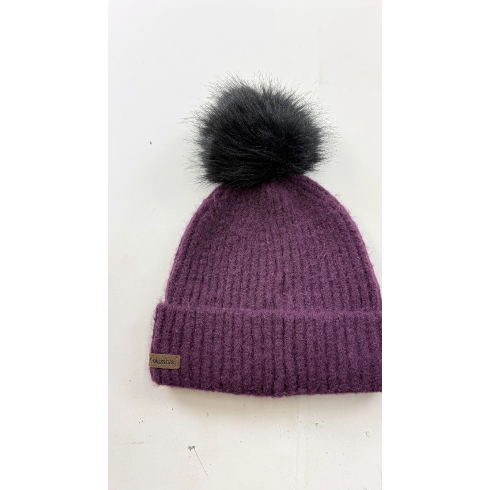 Vintage Columbia Hat Beanie Womens Purple Knit Pom Fleece Lined Winter Size ONE SIZE - 4 Thumbnail