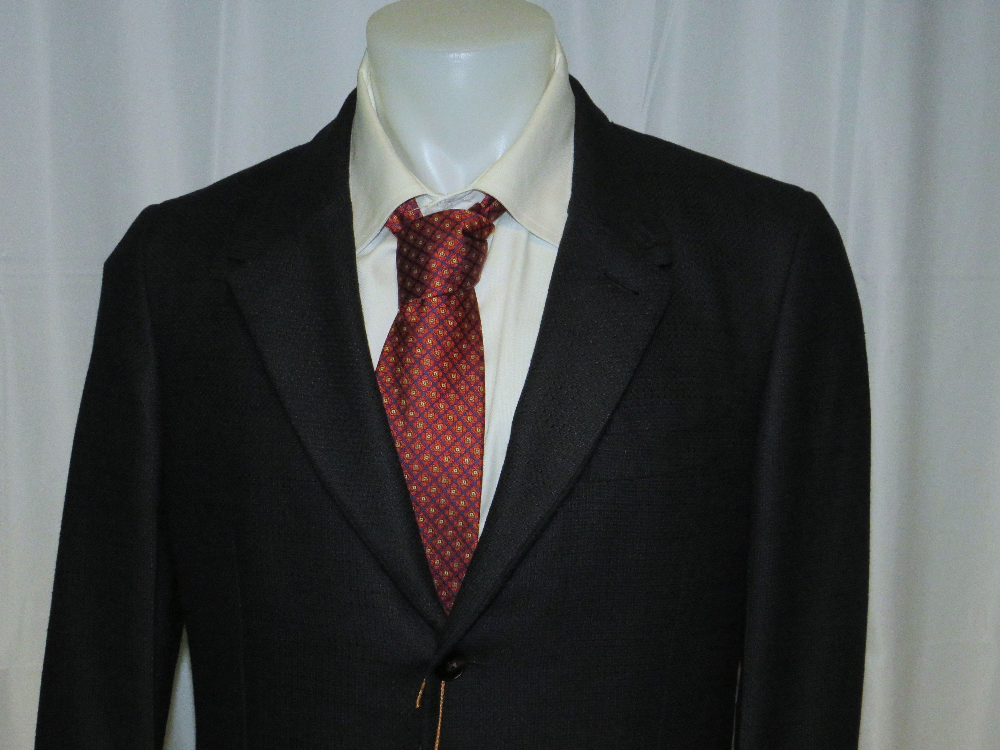 Ermenegildo Zegna Couture Black Hopsack Silk Blend Two Button Blazer 42R NWT Size 42R - 2 Thumbnail