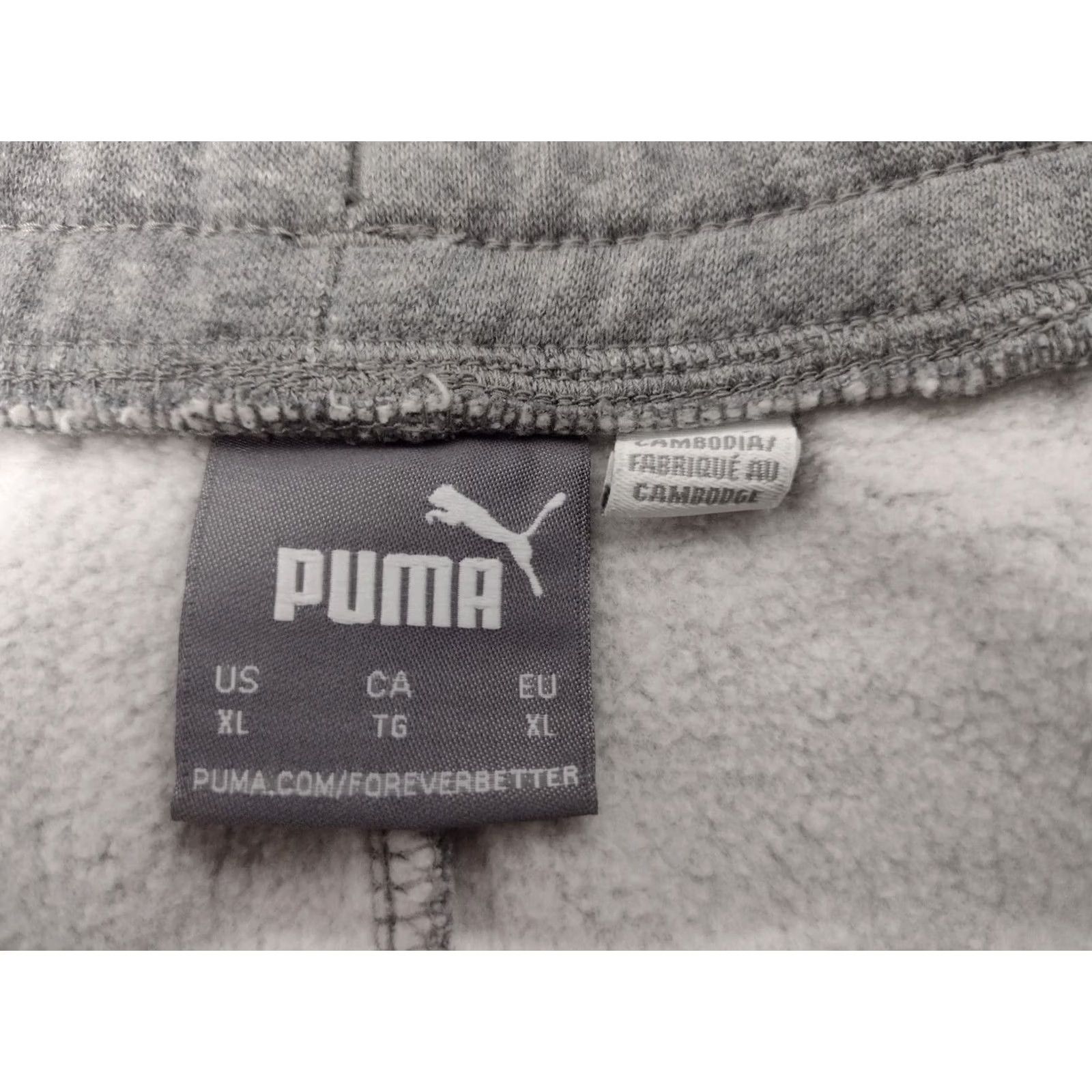 Puma PUMA Fleece Shorts Mens XL Grey Solid Drawstring Pockets 90s Colorful Logo Casual Sweat Size US 36 / EU 52 - 3 Thumbnail