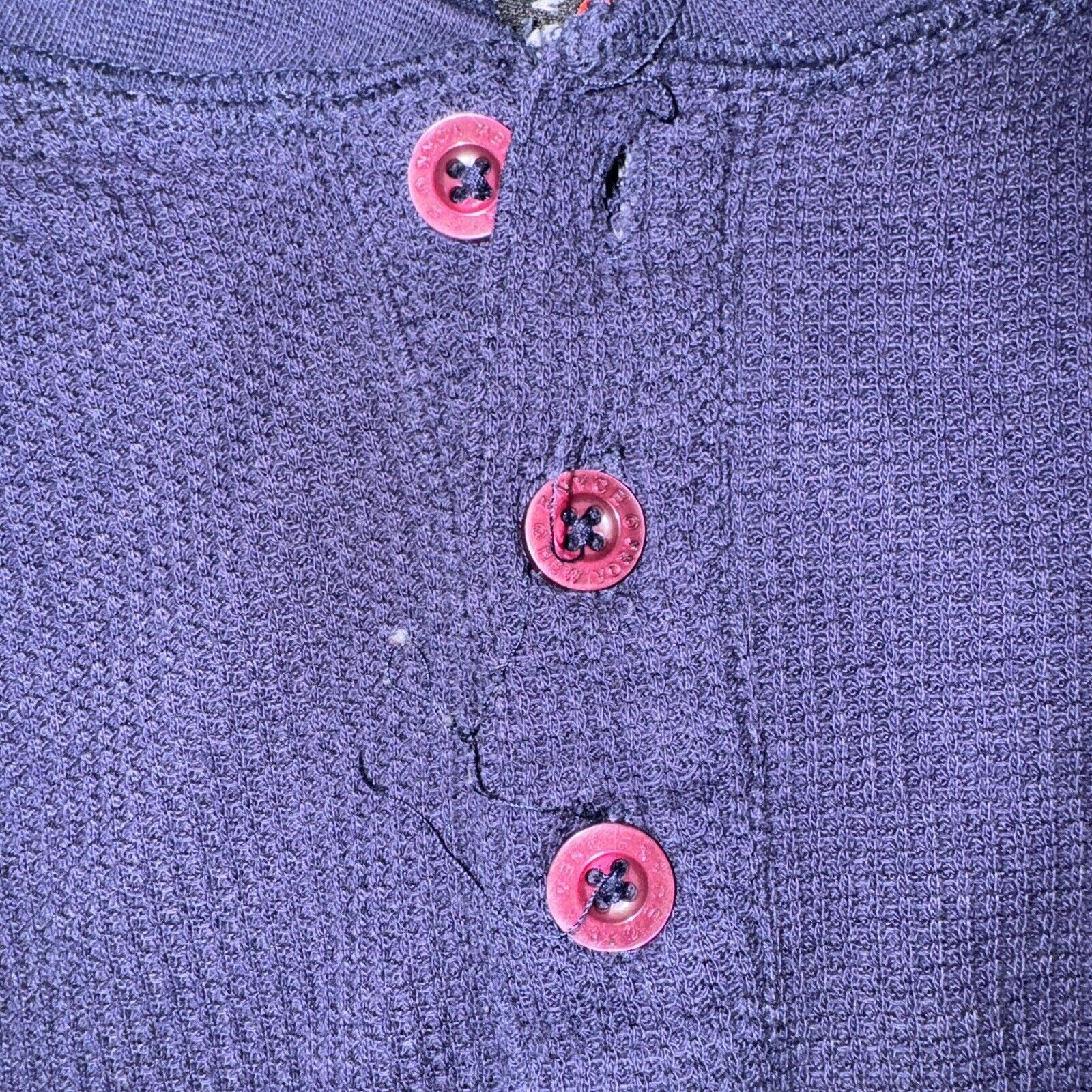 Enyce Vintage ENYCE Jean Thermal Henley Shirt Navy Blue L 21x26 Size US L / EU 52-54 / 3 - 6 Thumbnail