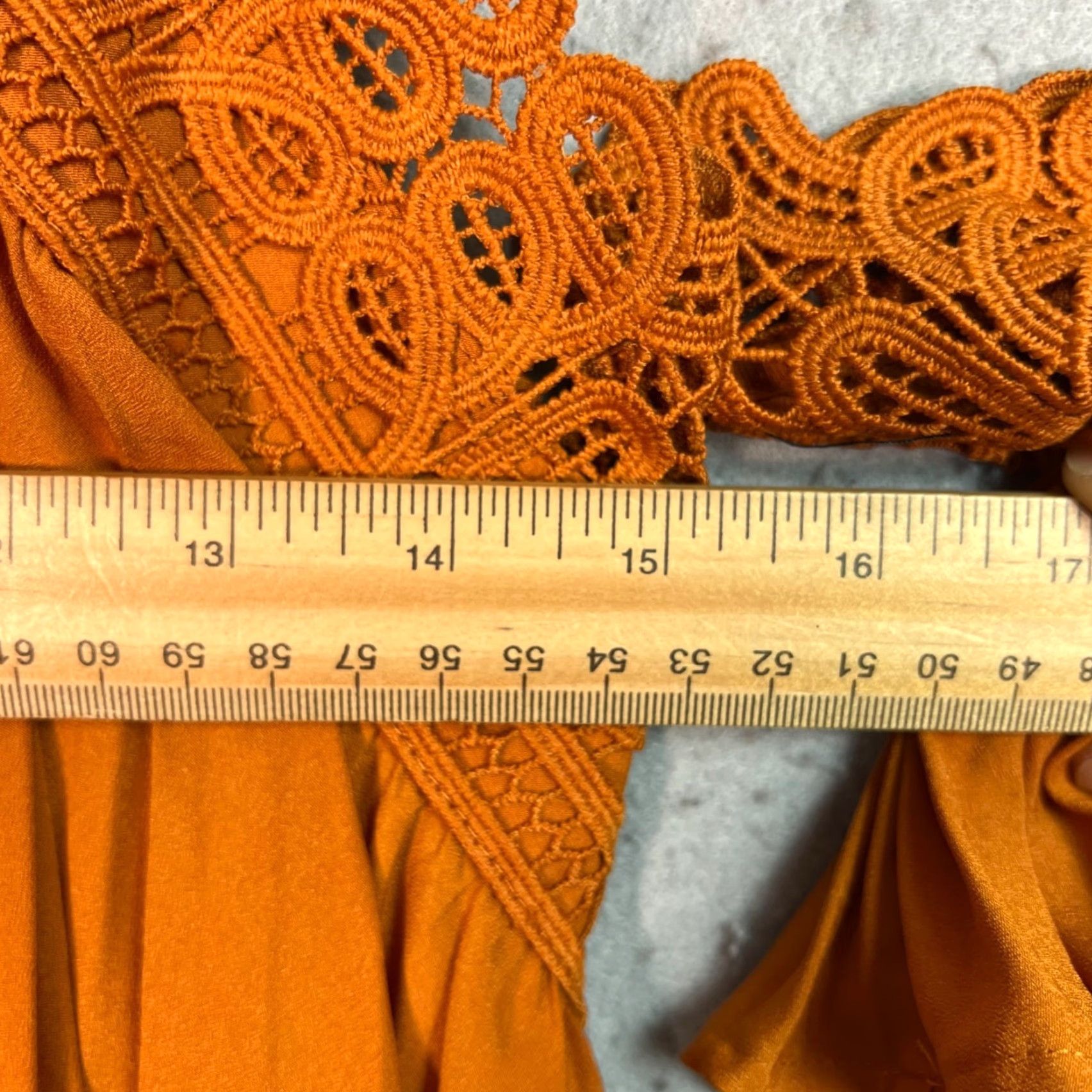 Self-Portrait Self-Portrait Orange Lace-Trim Cold Shoulder Maxi Dress Womens Dress Size 2 Size XS / US 0-2 / IT 36-38 - 5 Thumbnail