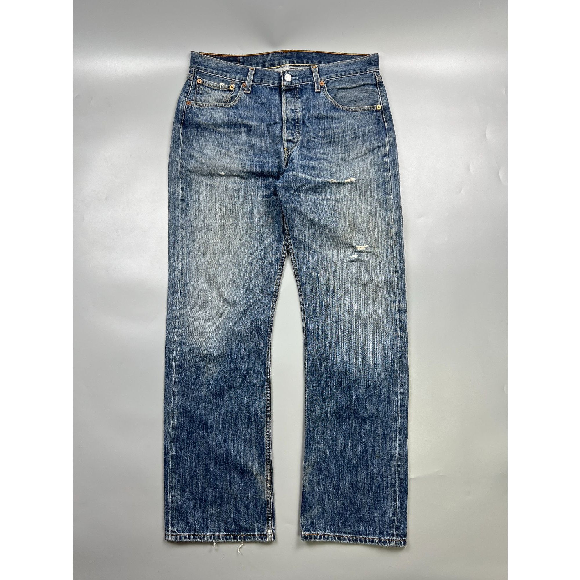 Levi's Levi’s 501 Distressed Denim Jeans Pants (Y0905) Size US 34 / EU 50 - 1 Thumbnail