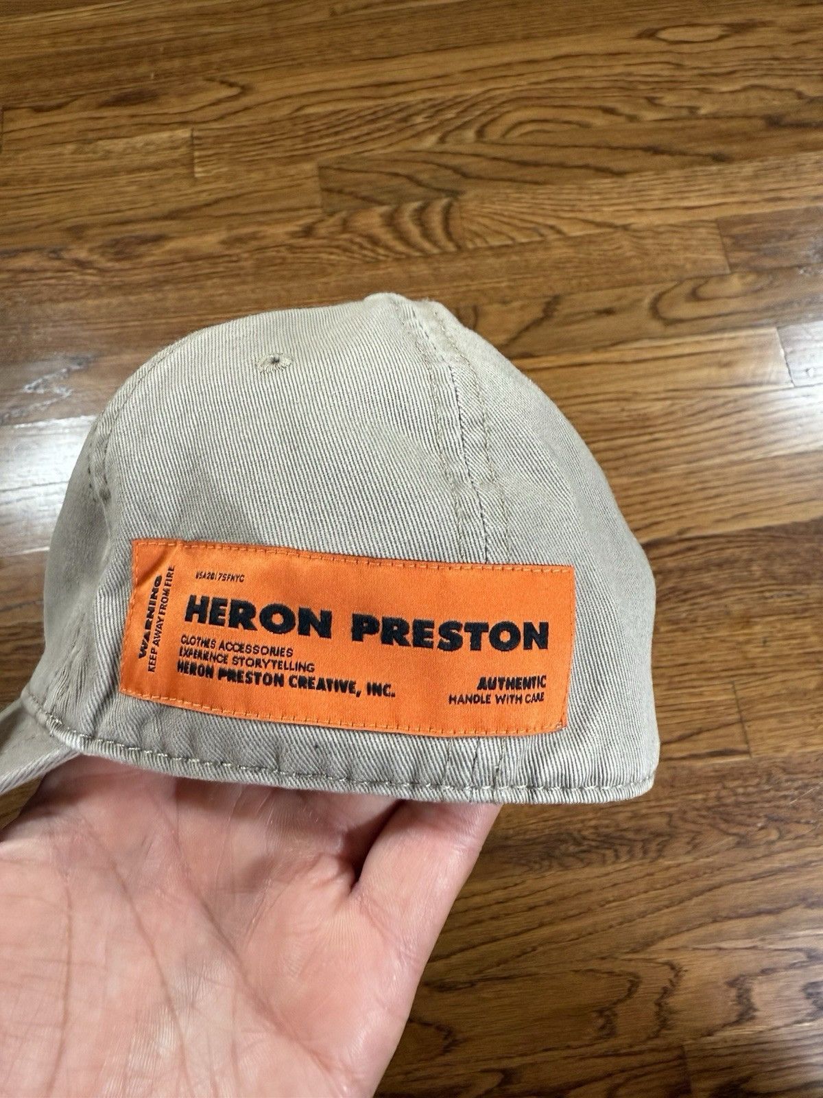 Heron Preston Heron Preston x Caterpillar Patch Baseball Cap Hat Beige Size ONE SIZE - 6 Thumbnail