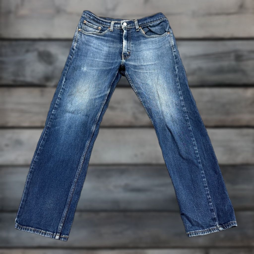 Levi's Levis 505 Mens 32x30 Blue Regular Fit Straight Leg Medium Wash Stretch Flex Jeans Size US 32 / EU 48 - 1 Thumbnail