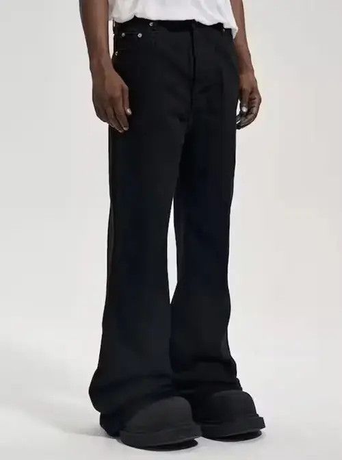 High Sport × Japanese Brand × Jean Street black thick flared jeans Size US 30 / EU 46 - 1 Thumbnail