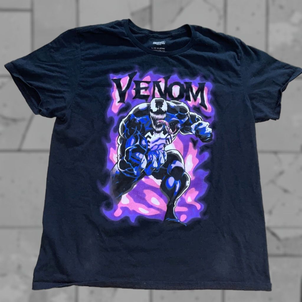 Vintage VINTAGE Marvel Venom Graphic T-Shirt Mens Large Black Movie Character Clothing Size US L / EU 52-54 / 3 - 1 Thumbnail