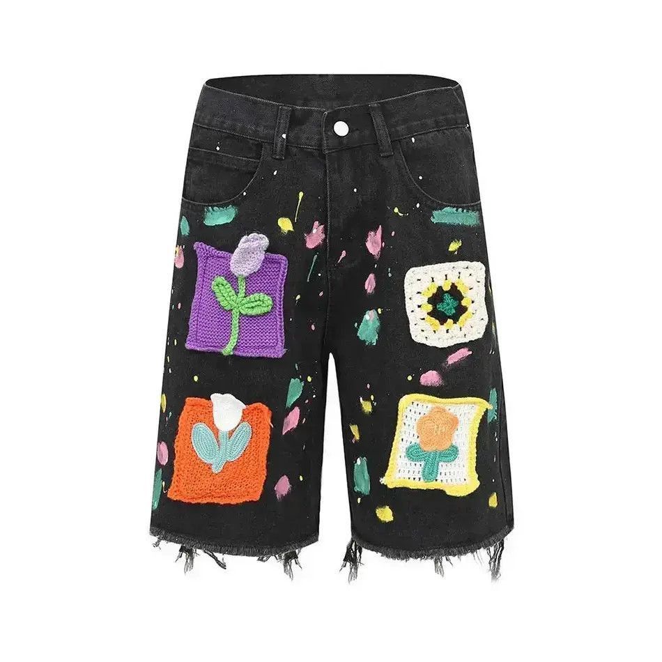 Japanese Brand Graffiti style denim shorts baggy in vibe style cargo y2k Size US 32 / EU 48 - 4 Thumbnail