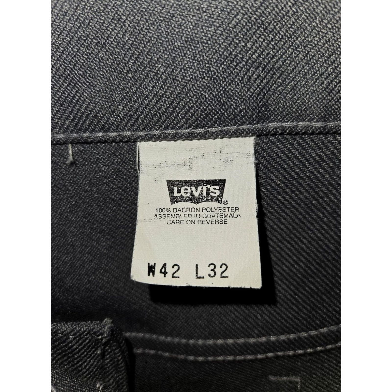 Levi's VINTAGE Levis Pants Mens 42 Gray Polyester Dress Slacks Straight Microfiber 90s Cowboys Western Workwear Mens Size US 42 / EU 58 - 2 Thumbnail