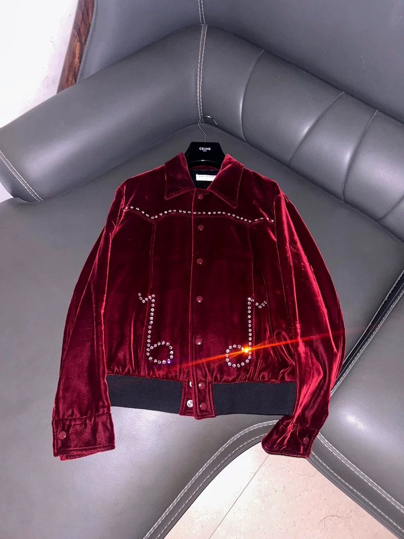 Saint Laurent Paris saint Laurent paris2016 FW Wine Red Velvet Note Jacket 250 Size US M / EU 48-50 / 2 - 1 Thumbnail