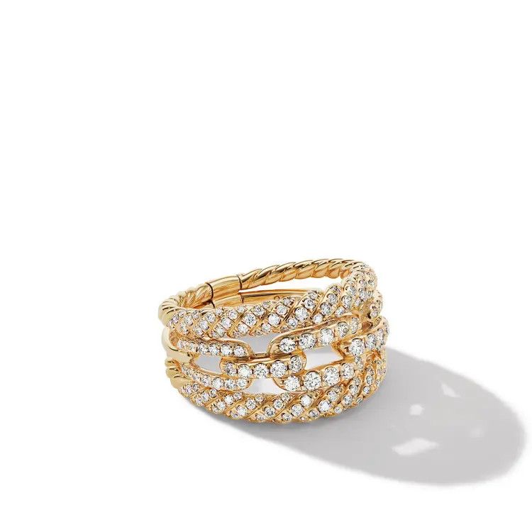 David Yurman o1s1wg111025 R17181D /Size 8 / Stax Three Row Ring in Golden Size ONE SIZE - 1 Thumbnail
