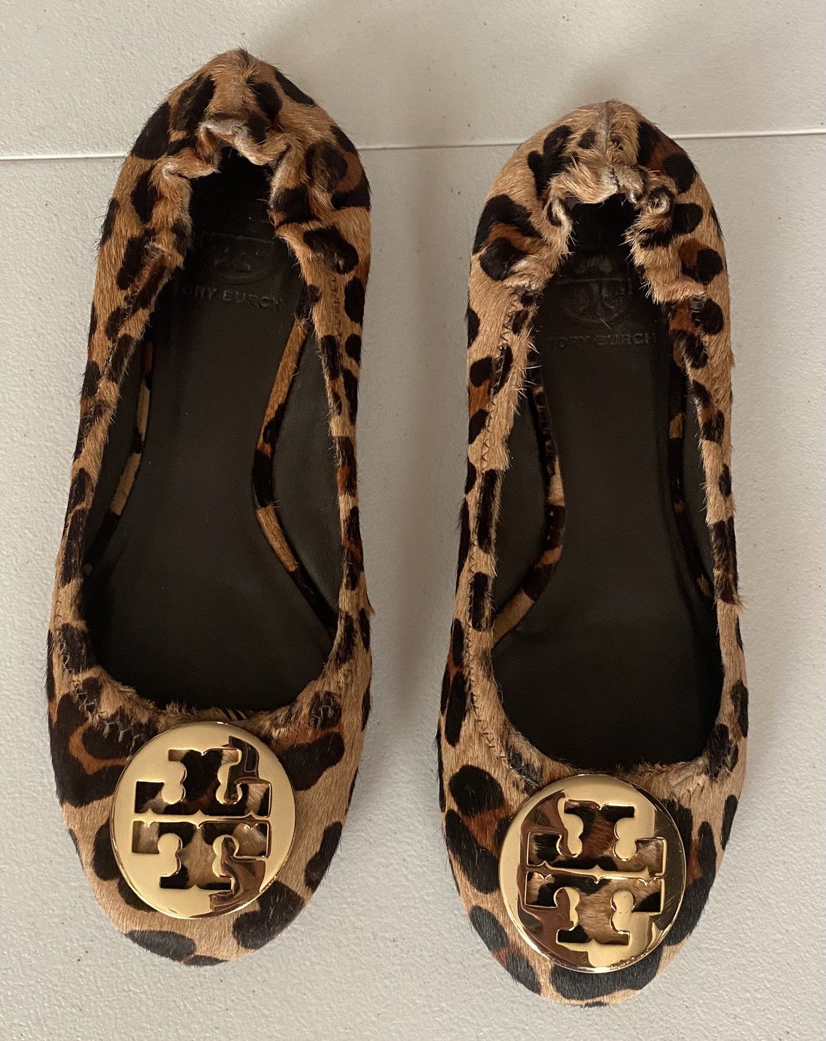 Tory Burch Tory Burch Brown Leopard Print Pony Hair Reva Ballet 7.5 US Size US 7.5 / IT 37.5 - 1 Thumbnail