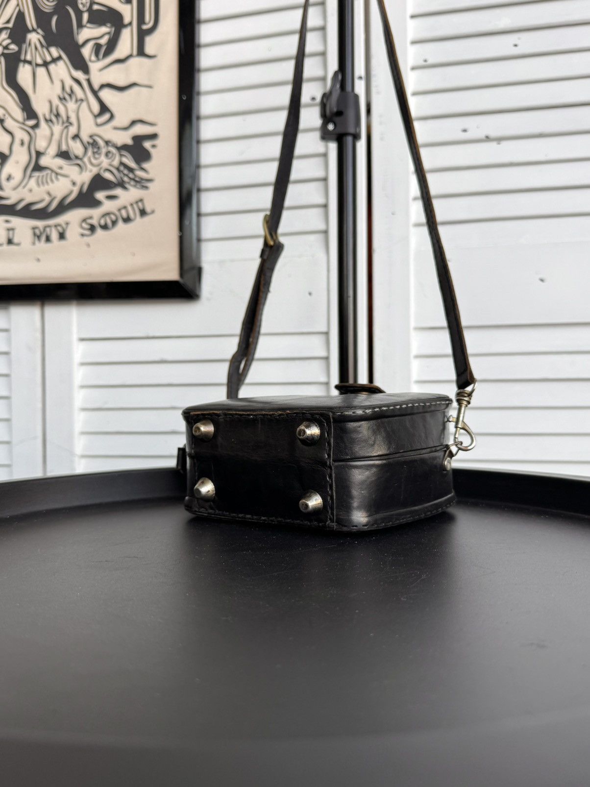 Vintage Vintage Handcrafted Leather Mini Bag Hard Shell Artisan Made Size ONE SIZE - 14 Thumbnail