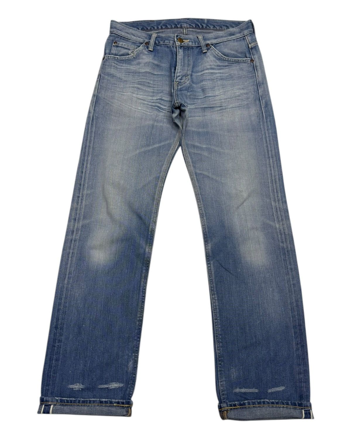 Lee 🔥VINTAGE LADY LEE RIDERS SELVEDGE JEANS DISTRESSED DENIM Size 32" / US 10 / IT 46 - 1 Thumbnail
