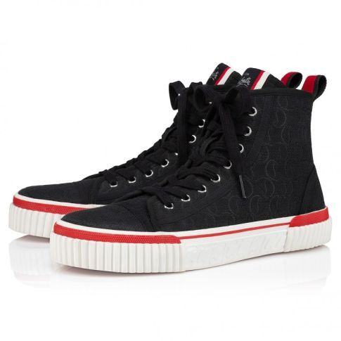 Christian Louboutin o1s1wg110225 Pedro High Top Sneakers in Black Size US 7 / EU 40 - 1 Thumbnail