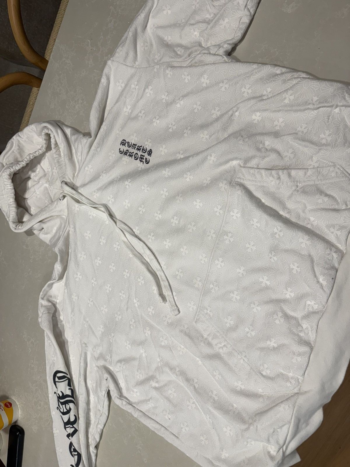 Chrome Hearts All Over Monogram Hooded Sweatshirt White Size US XXL / EU 58 / 5 - 10 Thumbnail