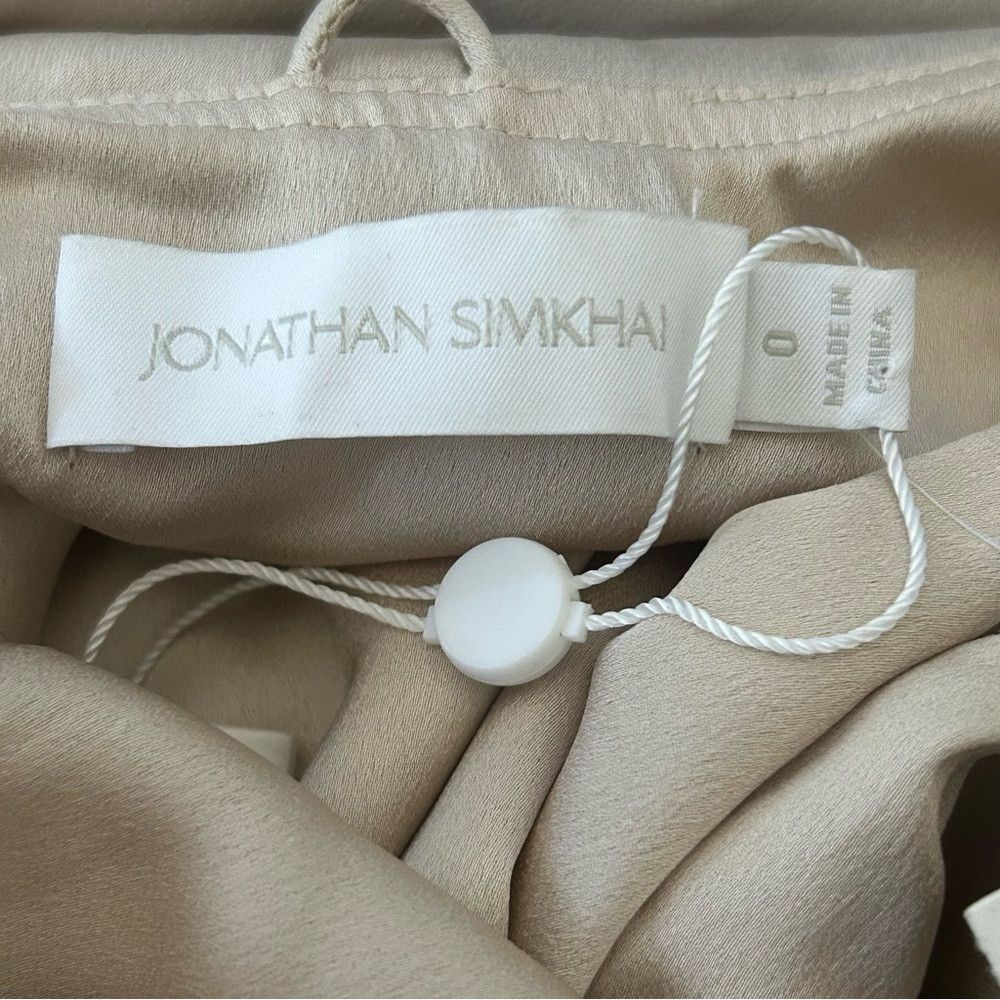 Jonathan Simkhai SIMKHAI CAITYLYN DRAPED OFF SHOULDER GOWN IN CHAMPAGNE WORN Size XS / US 0-2 / IT 36-38 - 4 Thumbnail