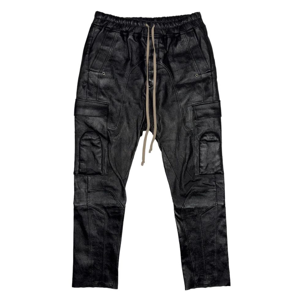 image of Rick Owens Leather Cargo Pants Fw19 Larry in Black, Men's (Size 31)