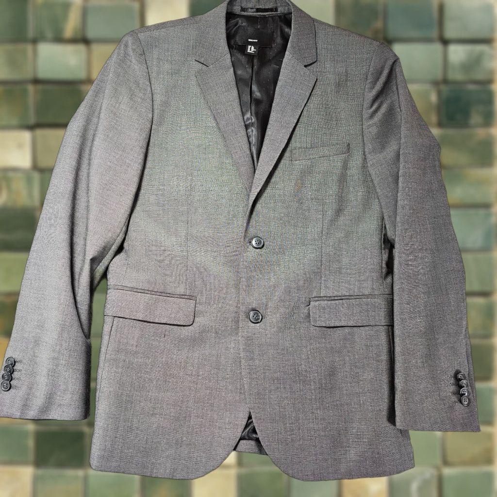 H&M H&M Blazer Mens 38R Grey Regular Fit Stretch Sport Coat 2 Button Suit Jacket Shirt? Size 38R - 1 Thumbnail