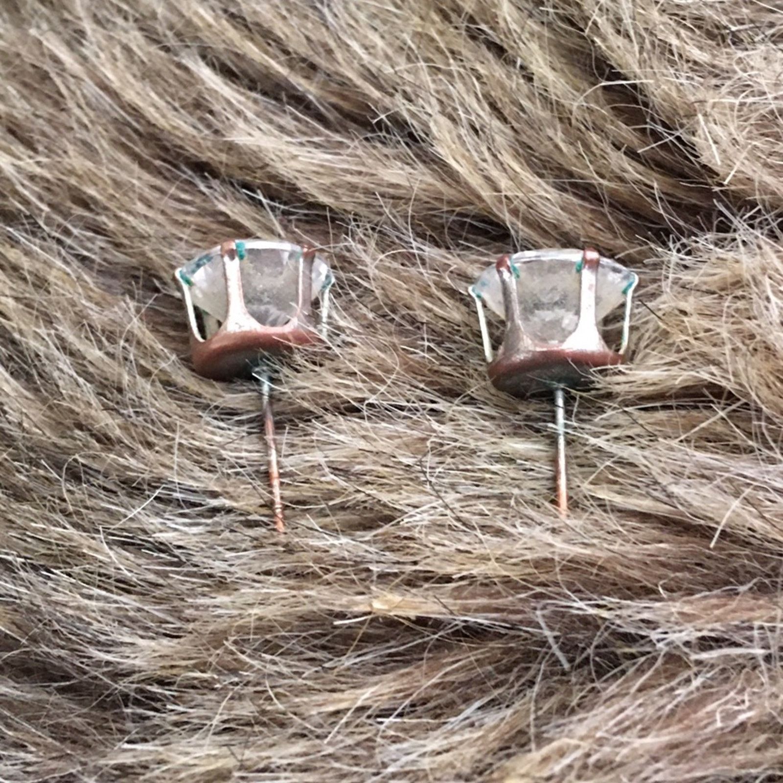 Vintage Vintage 13mm 8.51 carat cz pierced stud earrings Size ONE SIZE - 4 Thumbnail
