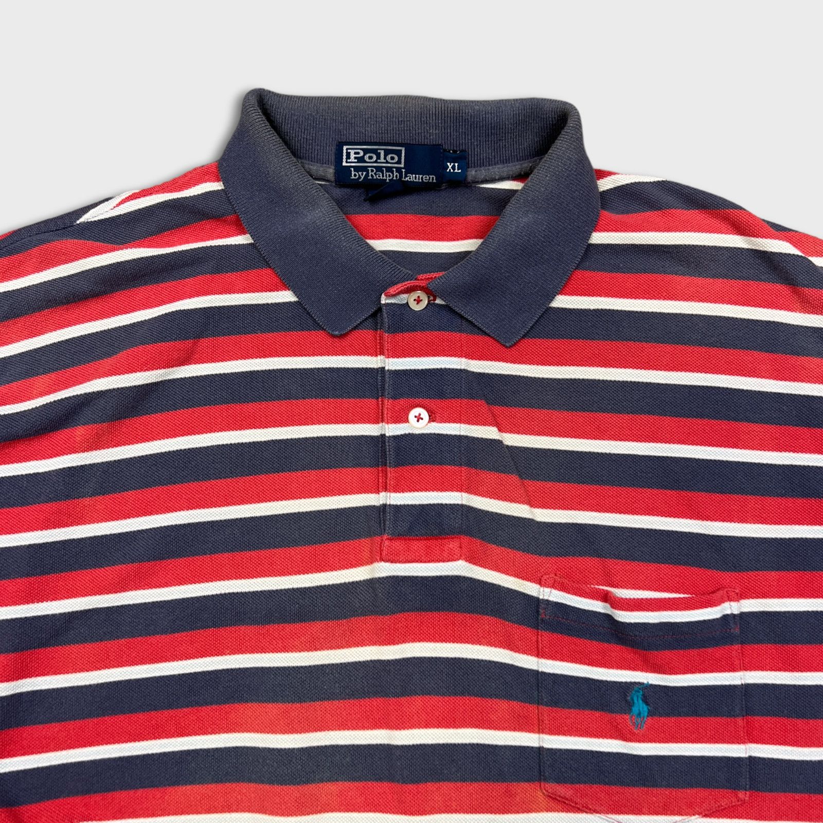 Polo Ralph Lauren × Vintage Vintage 90s Polo Ralph Lauren Shirt XL Pony Striped Faded Size US XL / EU 56 / 4 - 2 Thumbnail