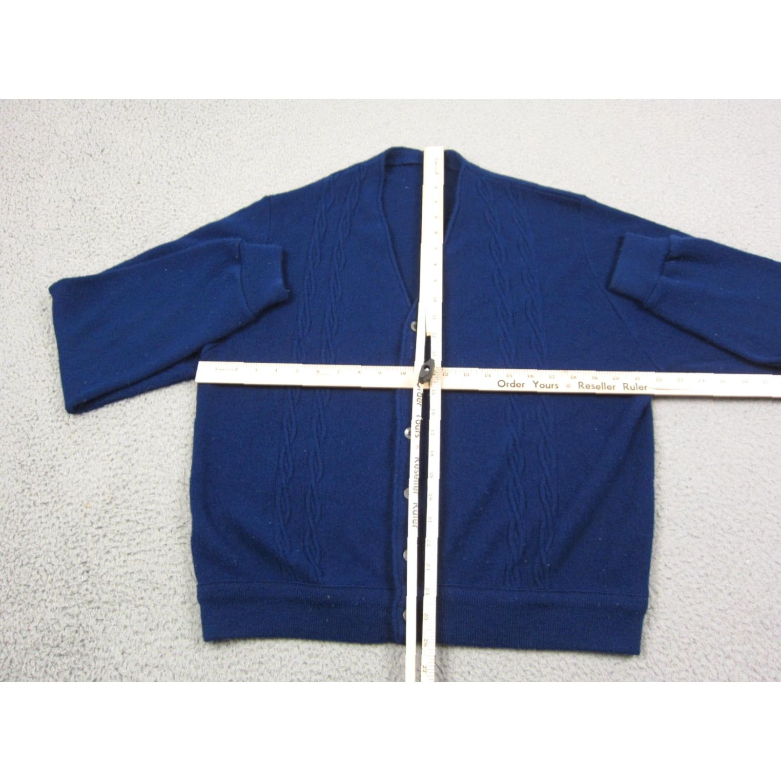 Vintage VINTAGE Cardigan Mens XL Blue Button Knit Sweater 60s 70s Style Cardigan Mens SLIM Fit, Regular, All Seasons, Lightweight, 80s 90s Retro City Classic Size US XL / EU 56 / 4 - 6 Thumbnail