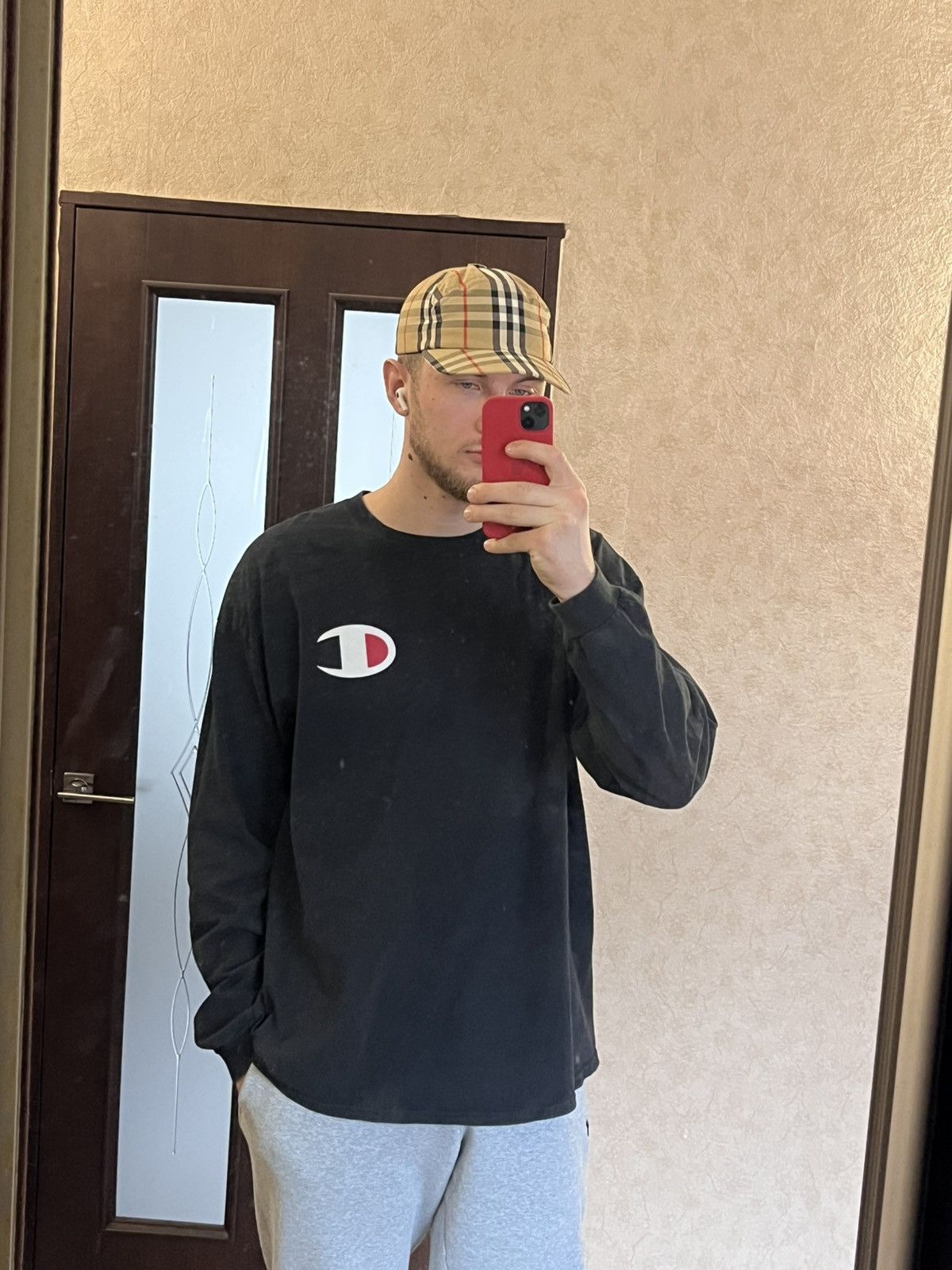 Champion × Vintage Vintage Champion Longsleeve Tshirt Black Oversize blank Size US XXL / EU 58 / 5 - 2 Thumbnail